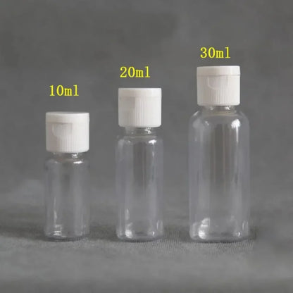 50pcs 20/30/50/60/80/100ml Plastic Squeeze Bottle with Flip Cap PET Lotion Shampoo Bottle Empty Cosmetic Sample Container Travel