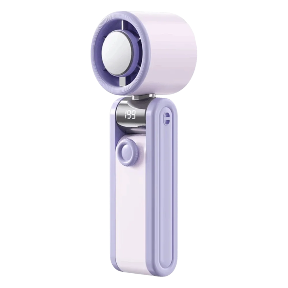 Foldable Design Portable Handheld Fan Portable Quiet Mini Pocket Fan Digital Display Silent Operation Desktop Fan Handheld Use