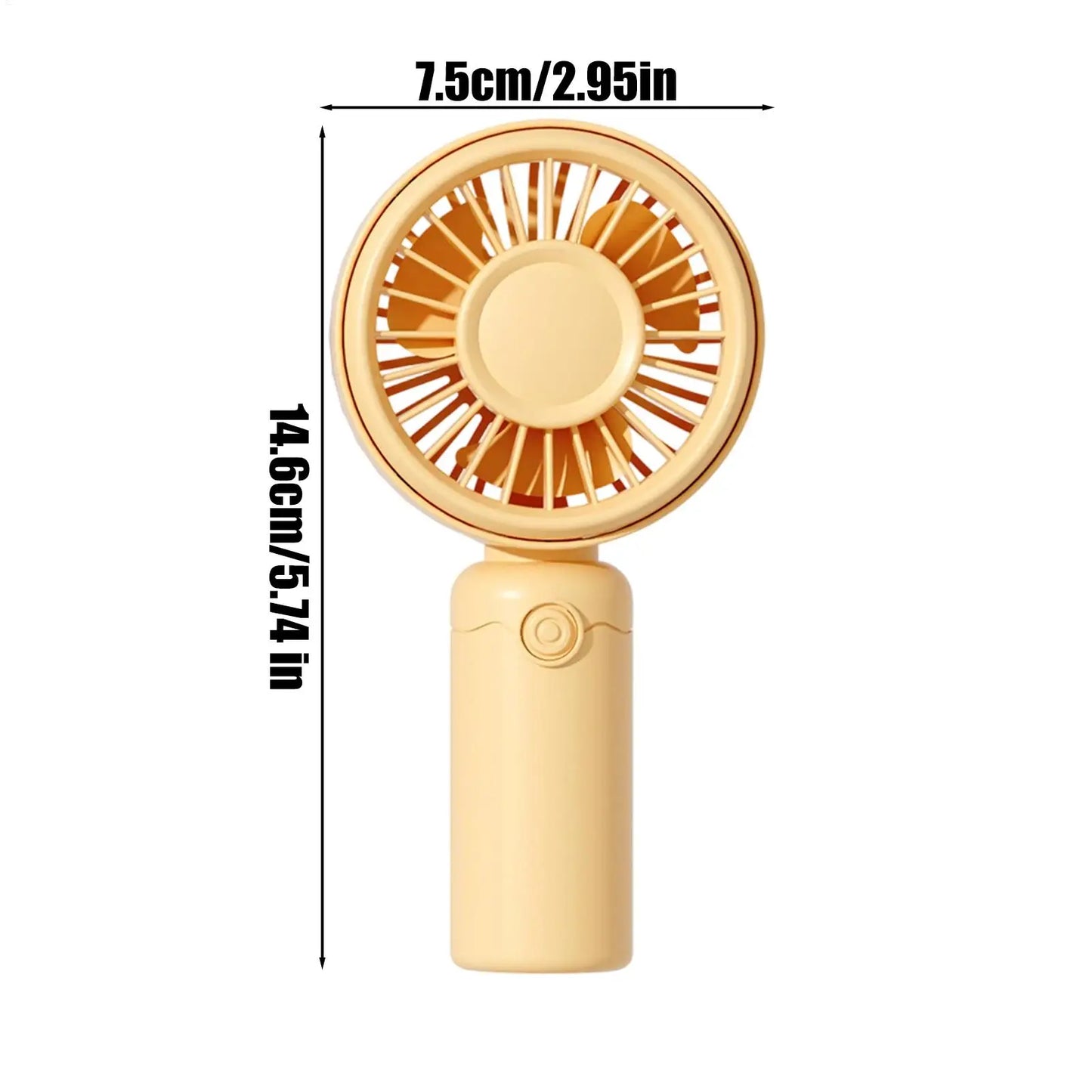 Portable Fan 3 Speed Adjustable Quiet USB Rechargeable Personal Hand Held Fan for Indoor Outdoor Home Office School Travel