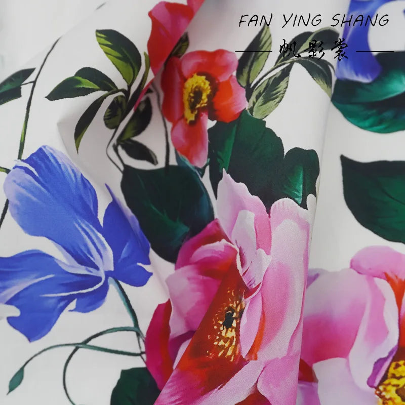 2026 Fashion Live Like Summer Flower Digital Cotton Fabric For Dress Telas Para Costura Tissus Couture ткань Cloth Material Diy