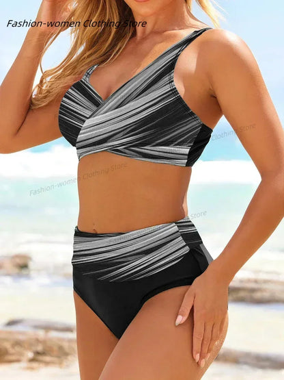 2025 Bikini Set High Waist Swimwear Women Vintage Swimsuit Female Beachwear Summer Push Up Bathing Suit Swimming Bathers