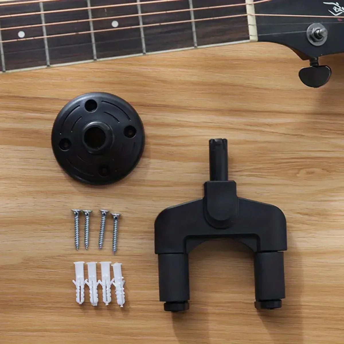 1 wall-mounted guitar stand - for electric, classical and acoustic guitars | Sturdy plastic-steel construction