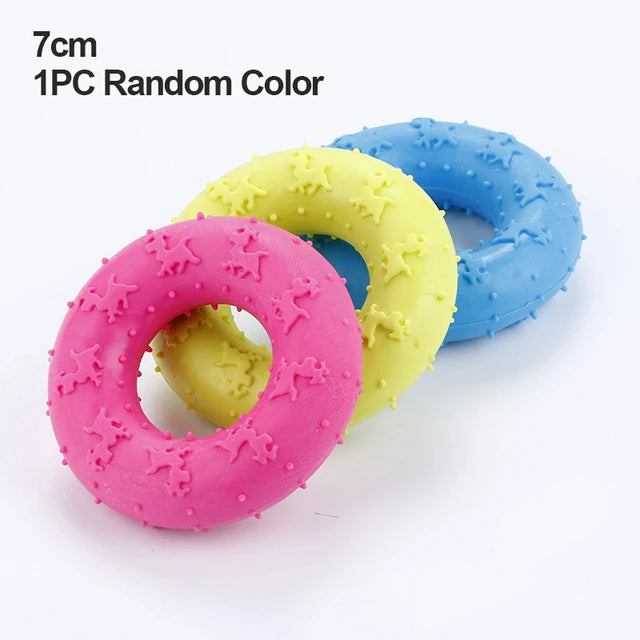 Pet Toys For Small Dogs Rubber Pacifier Ring Shape Bite Resistant Dog Toy Puppy Teeth Cleaning Chew Training Toys Pet Supplies