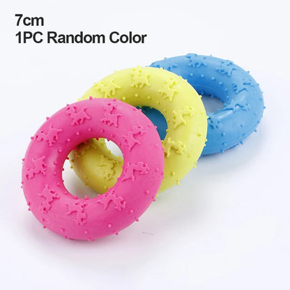 Pet Toys For Small Dogs Rubber Pacifier Ring Shape Bite Resistant Dog Toy Puppy Teeth Cleaning Chew Training Toys Pet Supplies