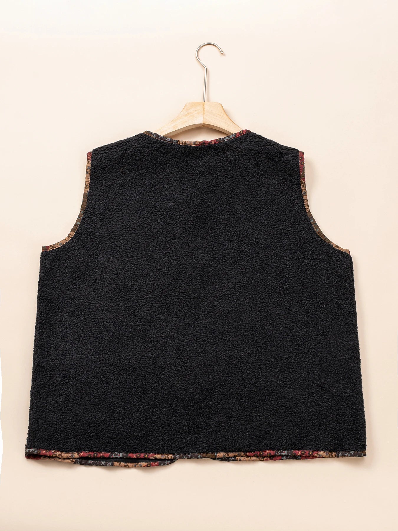 Autumn And Winter Warm Vest One Size Embroidered Flower Suede Lamb Vest Coat With Pockets For Women Sleeveless Loose Jacket