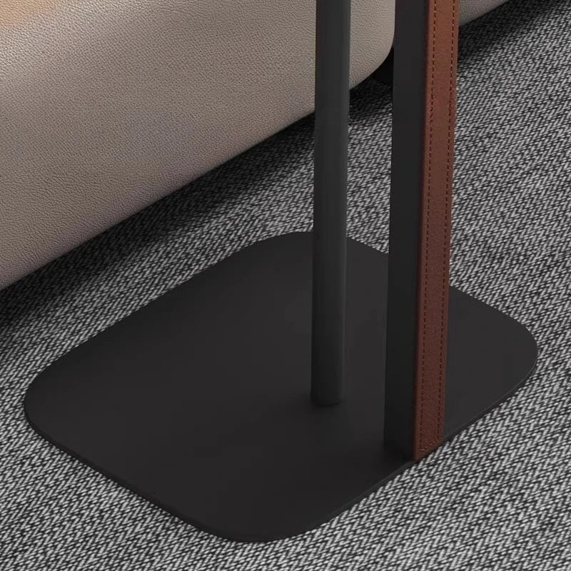 Italian Minimalist Saddle Leather Side Table Sofa Bedside Corner Table Luxury Home Living Room Coffee Table High End Furniture