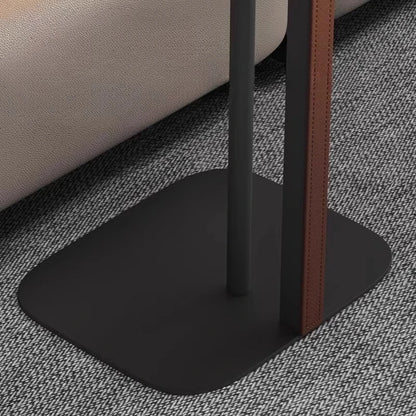Italian Minimalist Saddle Leather Side Table Sofa Bedside Corner Table Luxury Home Living Room Coffee Table High End Furniture