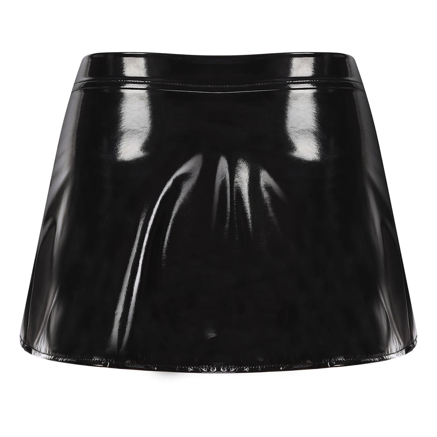 Sexy Women's Patent Leather Mini Skirt High Waist Party Short Dance Skirts Wetlook Clubwear Carnival Rave Dancing Miniskirts