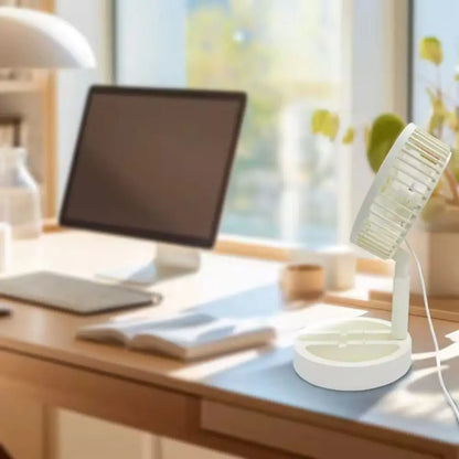 Portable Foldable Desktop Fan Adjustable Angle USB Powered USB Fan Stable Stand Powerful Airflow Mini Electric Fan Tabletop Use