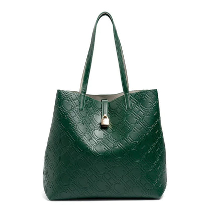 CH Luxury Tote Handbag For Women Large Capacity Work Shoulder Bag Elegant Golden Shopping Shoulder Purse