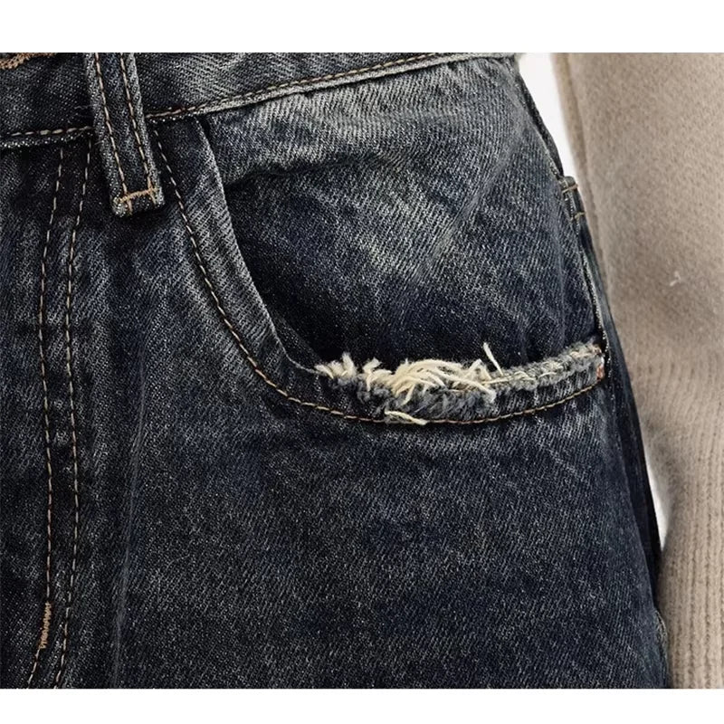 New Style Y2K Baggy Jeans Women Streetwear Retro Fashion Autumn High Waist Pants Loose Wide Leg Denim Trousers Femal