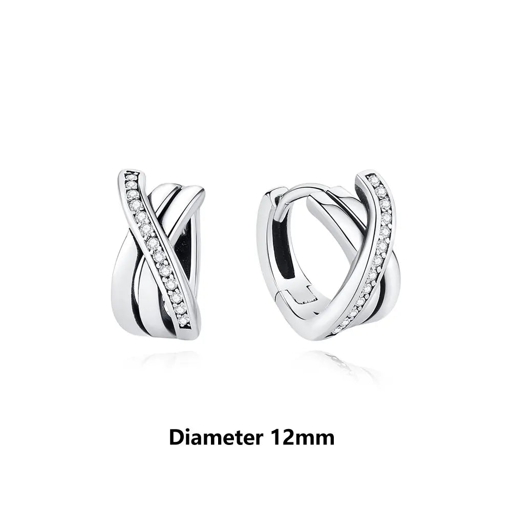 New 2026 Original 925 Sterling Silver Earrings For Women Piercing Hoop Love Heart Earings Rose Gold Wedding Gift Luxury Jewelry