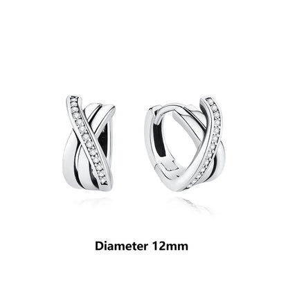 New 2026 Original 925 Sterling Silver Earrings For Women Piercing Hoop Love Heart Earings Rose Gold Wedding Gift Luxury Jewelry