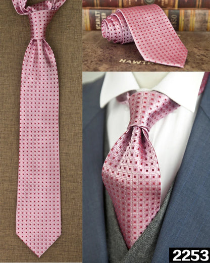 Ties Unusual Pattern Checked Abstract Polka Dots Stripes 100% Silk Jacquard Woven Fashion Brand New Casual Formal Party