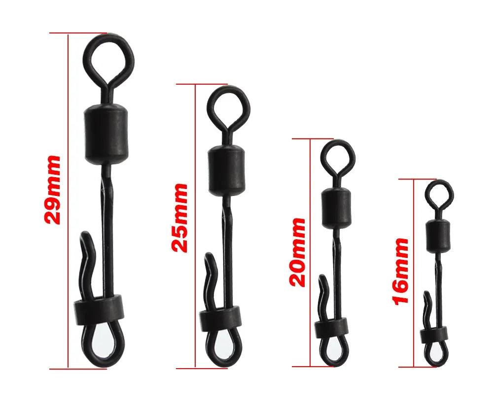 Hirisi 10pcs Quick Change Swivel With Clam Lock Clip For Carp Fishing Terminal Tackle Freshwater Fishing Accessories