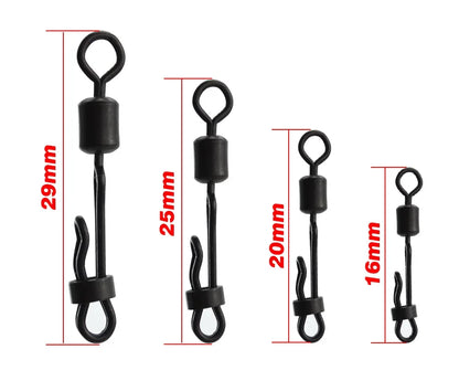 Hirisi 10pcs Quick Change Swivel With Clam Lock Clip For Carp Fishing Terminal Tackle Freshwater Fishing Accessories