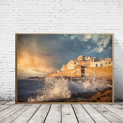 Morocco Essaouira Sunset Cultural Attractions Art Print Canvas Painting Wall Picture Modern Living Room Wall Home Decor Gifts