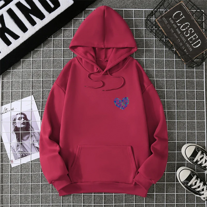 A Simple Depiction Of Love Printed Women Hooded Graphic Funny Hoodies O-Neck Loose Casual Tops Sport Street Fashion Sweatshirt