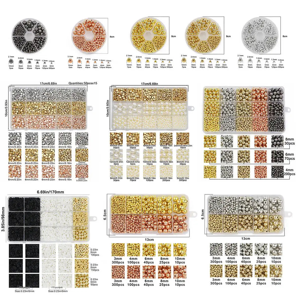 CCB Craft Kits A Variety of Styles Sizes—Handmade DIY Jewelry Making Materials Accessories for Bracelets Necklaces Other Jewelry