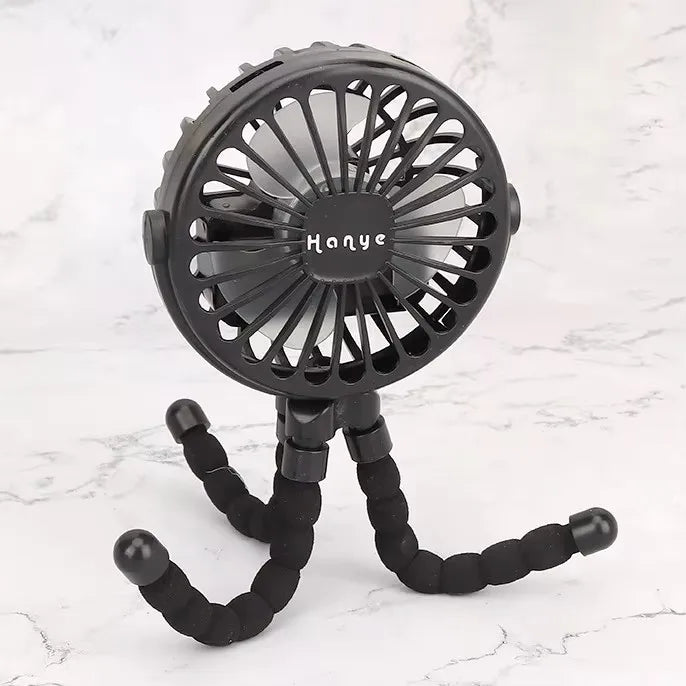 Baby Stroller Fan Hand Held Rechargeable USB Bladeless Small Folding Fans Mini Ventilator Silent Table Outdoor Cooler Neck Fan