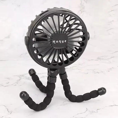 Baby Stroller Fan Hand Held Rechargeable USB Bladeless Small Folding Fans Mini Ventilator Silent Table Outdoor Cooler Neck Fan