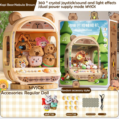 DIY Doll Machine Kids Coin Operated Play Game Mini Claw Catch Toy Crane Machines Music Doll Children Xmas Gifts Toys