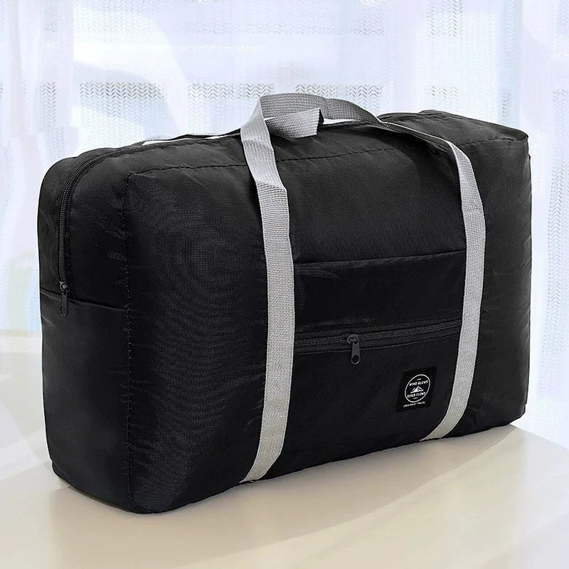 HOMEFISH Foldable Travel Tote Bag for Women, Lightweight Carry-on Luggage Bag Large Capacity Casual Sports Bag, Ideal for Short