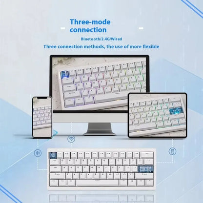 CIDOO QK61 V2 Mechanical Keyboard 60% Layout Gasket Structure VIA Programmable Hot-Swap Three Mode Wireless RGB Keyboard