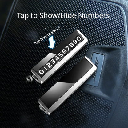 Car Temporary Parking Card Universal Rotate Phone Number Plate Aluminum Stickers Park Stop in Car-styling Auto Accessories