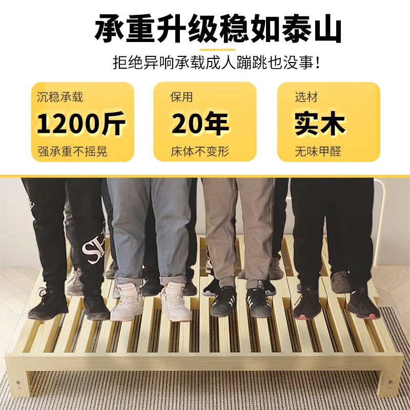 Solid wood telescopic bed pull-out bed small apartment living room tatami people simple push-pull bed dual-purpose stacked sofa