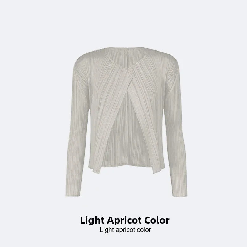 Slimming Woven ort Coat Jaet Women's Faion Spring Autumn Thin Design Sense Folded Cardigan Outerwear Sli Outer Layer