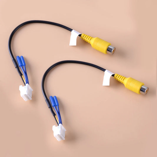 2Pcs Car Rear View Backup Camera RCA Cable Connector Adapter 4 Pin Fit for Android System Stereo Radio Player