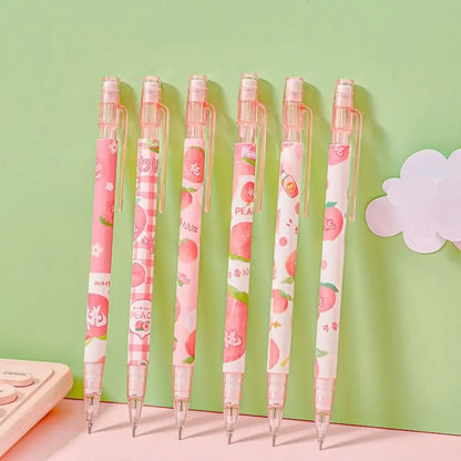 Pencil Refill 0.5mm Mechanical Pencil Animals Peach Automatic Pencils Cartoon Cute Press Pen Students Prize