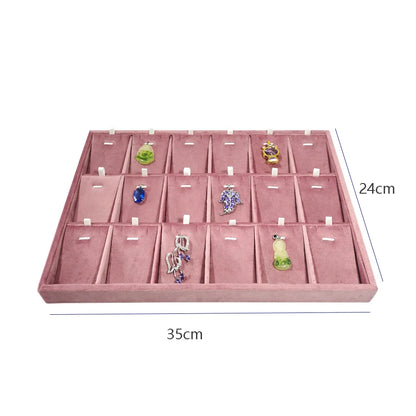 Pink Velvet Jewelry Organizer Trays Earrings Rings Holder Stud Ear Watch Bangle Storage Tray Jewelry Counter Jewelry Display