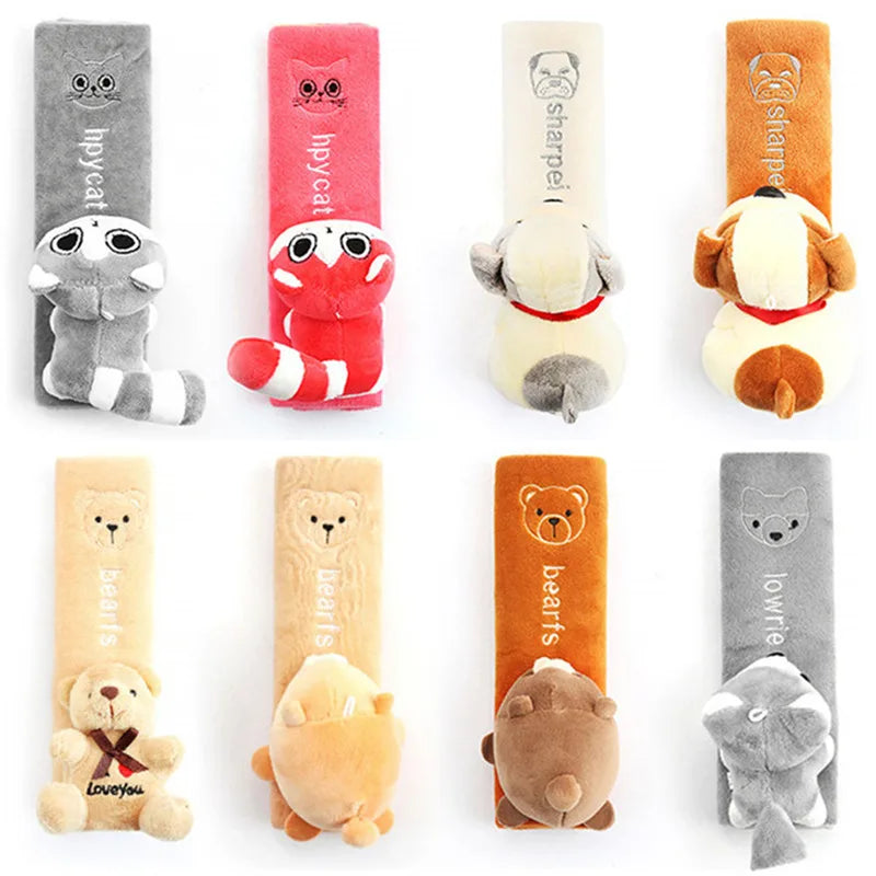 Cute Cartoon Car Seatbelt Cover Seat Belt  Harness Cushion  Shoulder Strap Protector Pad for Children/ Kids Toy animal Ornaments