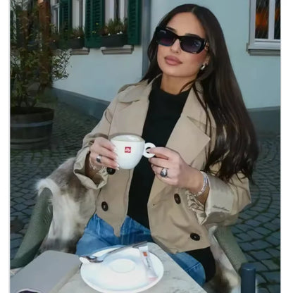 Autumn Women's Jackets 2025 New Short Windbreaker Coats Fashion Loose Autumn Jackets Women's Chic Street Elegant Outerwear Coats