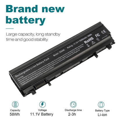 Laptop Battery for Dell Latitude E5440 E5540 Battery Type VVONF VV0NF N5YH9 CXF66 F49WX 0K8HC 1N9C0 451-BBIE 11.1V 58Wh 6Cell