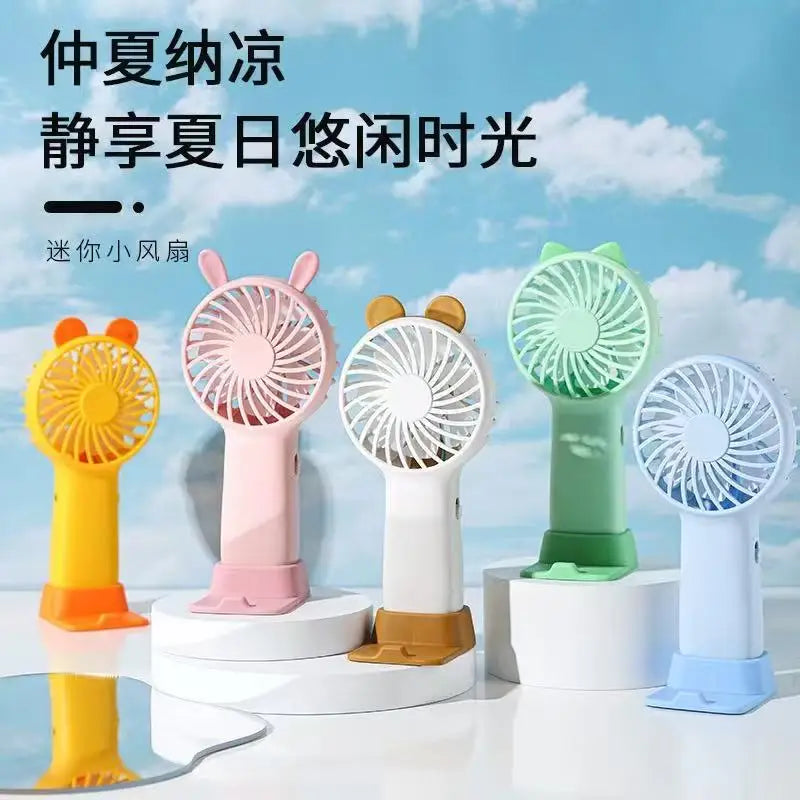 Portable Handheld Fan USB Rechargeable Silent Cooling Fan 3 Speed Adjustable Lightweight Mini Fan for Travel Office Home