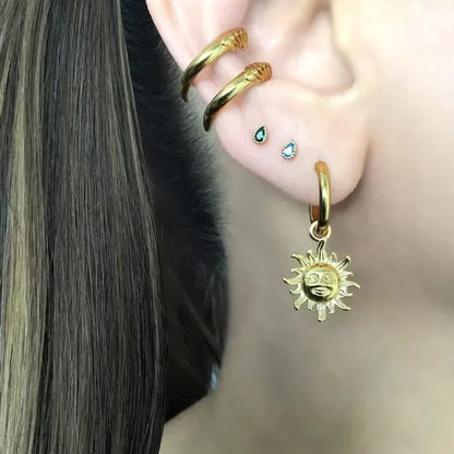 Sun and Moon Hoop Earrings, Sun Hoop Earrings, Hoop Earrings, Gothic Jewelry, Celestial Jewelry , Moon Earrings