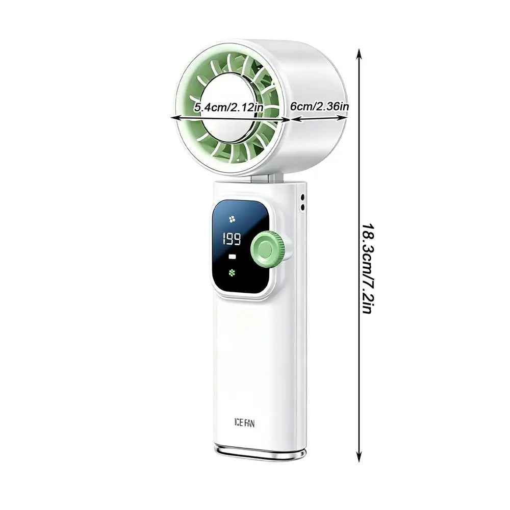 Portable Fan 199-Speed 4000mAh Rechargeable Low-Noise Summer Blower Small Pocket Fan For Beach Vacation Outdoor Indoor Travel