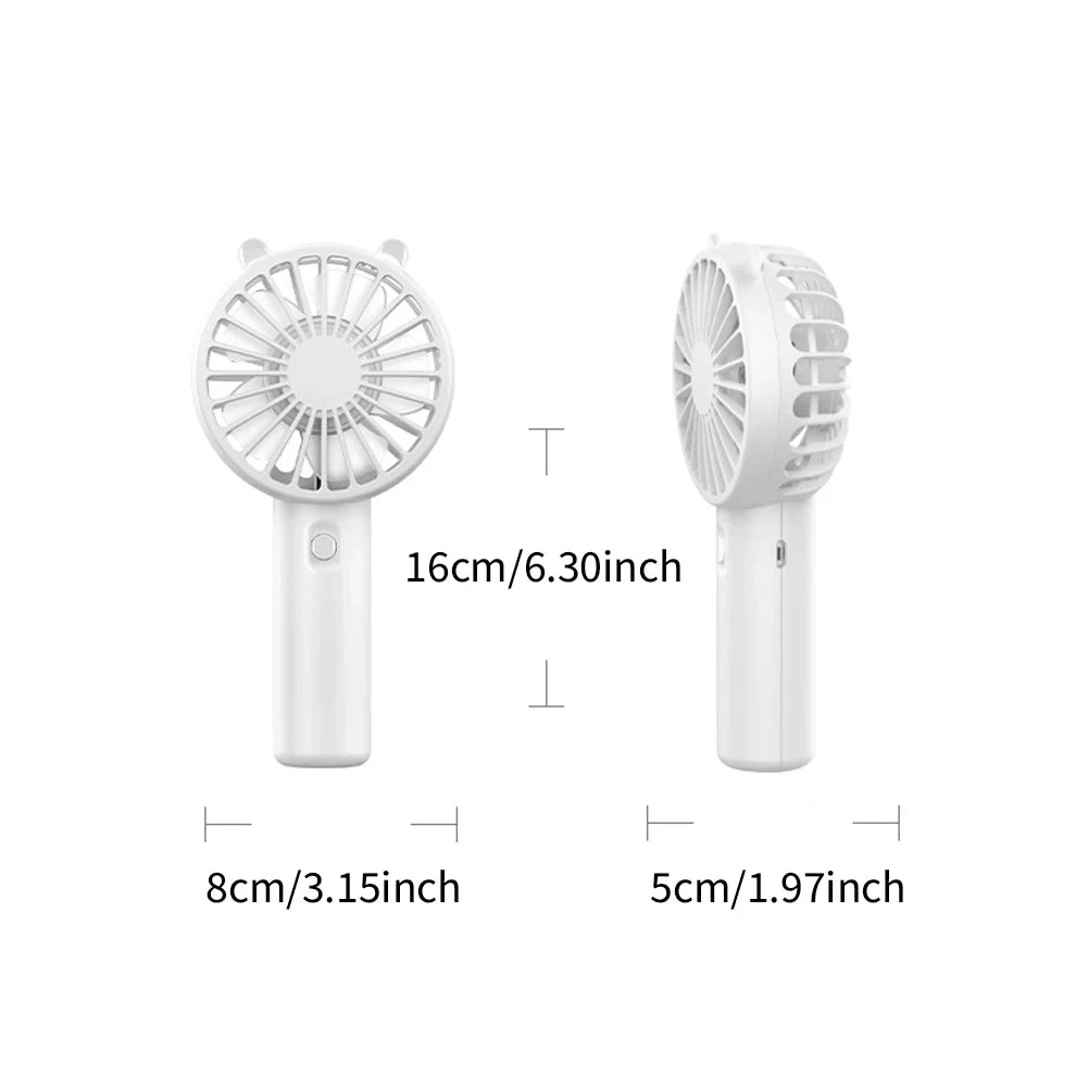 Portable Handheld Fan Mini USB Rechargeable Fan Cute Desktop Cooling Small Silent Fan Adult Children Outdoor Dormitory Travel