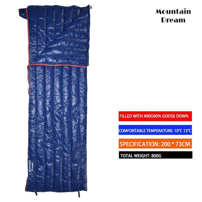 Outdoor Camping Sleeping Bag 90% Goose Down Adult Envelope Type Ultralight Portable Sliping Down Sleeping Bag Hiking Warm Bag