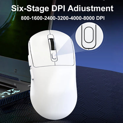 KEBIDUMEI Tri-Mode Bluetooth Mouse 800-8000 DPI Gaming Mouse 2.4G Wireless Mouse Wired Mouse Rechargeable Silent Mice for Laptop
