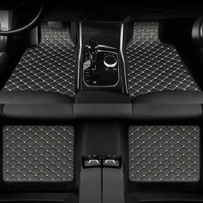 SEAMETAL Car Floor Mats PU Waterproof Foot Pads 4Pcs Universal Auto Carpet Interior Floor Mat Anti Scratch Feet Pads Cushion