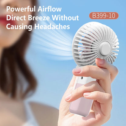 Portable Handheld Small Fan ABS Lightweight Cute Appearance USB Rechargeable Mini Fan for On Go Cooling Portable Pocket Fan