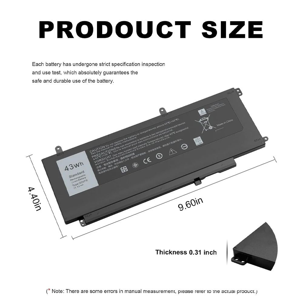 P41F P68G 0PXR51 PXR51 0YGR2V New Laptop Battery D2VF9 for Dell Inspiron 15 7547 7548 7549 7537 Vostro 14 5459 5459D G05H0