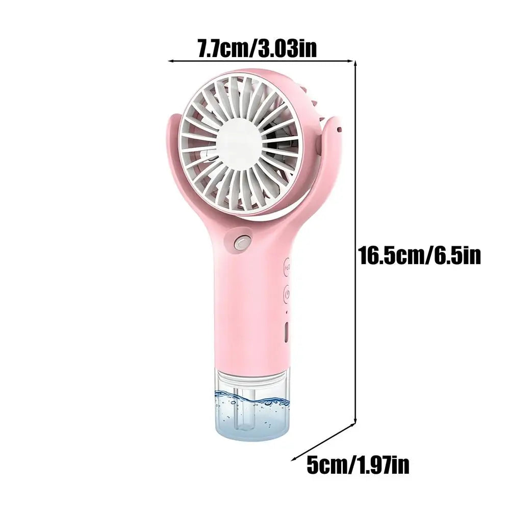Portable Water Mist Fan Mini Handheld Fan USB Charging Spray Fans Portable Personal Hand Held Small Cooling Fan for Outdoor