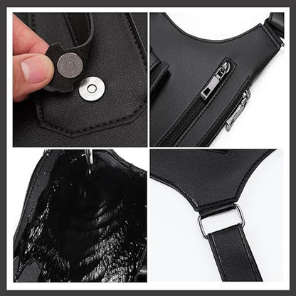 Tactical Double Shoulder Armpit Bag Anti-Theft Multi-Pocket Underarm Pouch Hunting Concealed Carry Chest Rig Bag EDC Organizer