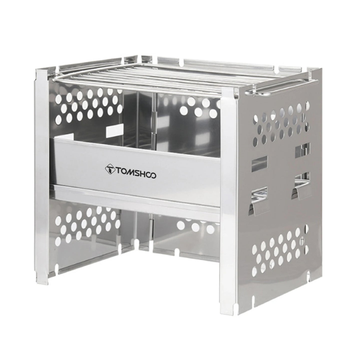 Tomshoo Outdoor Camping Wood Stove W Barbecue Grill Portable Wood Burning Stove Wood Burner w BBQ Firewood Bracket For Picnic
