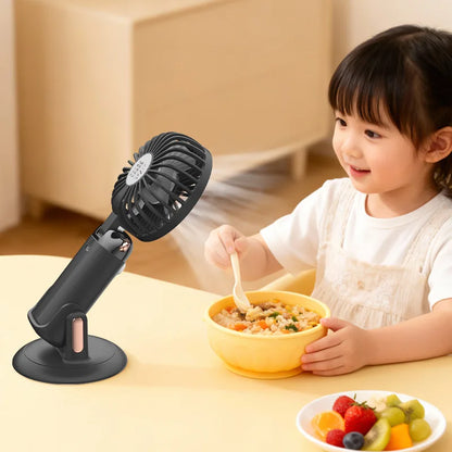 Portable Handheld Fan For Student Adjustable Desk Fan with Base Multifunction Foldable Travel Mini Fans Outdoor Stroller Fans
